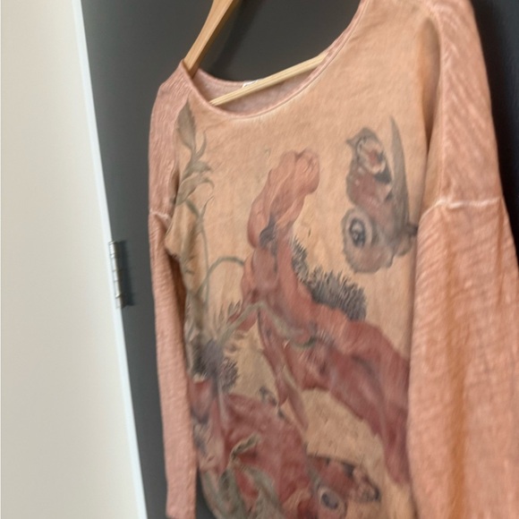 Nile Atelier XS (oversized) Silk EUC Elegant Rust Floral Women's Blouse - Picture 3 of 10